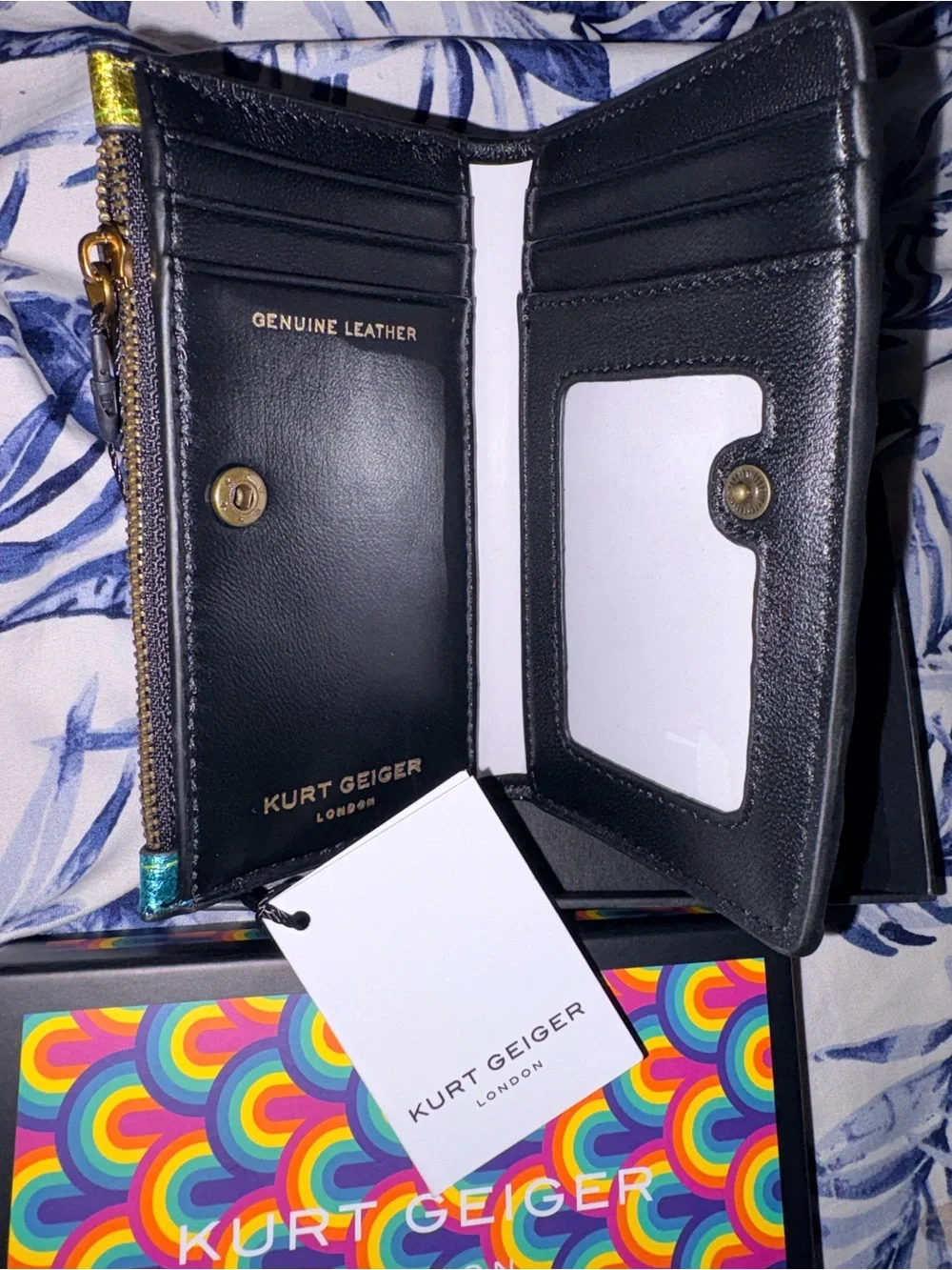 Kurt Geiger Metallic Rainbow Stripe Cardholder